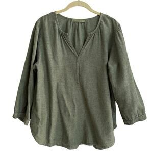Cutloose olive Green Women's Top Size Small Laganlook linen